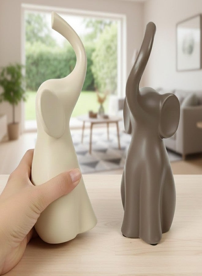 ADAPTIC GROUP for Couple - Elegant Elephant Gifts for Women, Pair of Matte Ceramic Elephants with Premium Gift Box | Wedding for Wife, Elephant Decor - Image 3